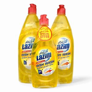 LAZIM DISHWASH LIQUID 1LTR*2PCS + 500ML LEMON