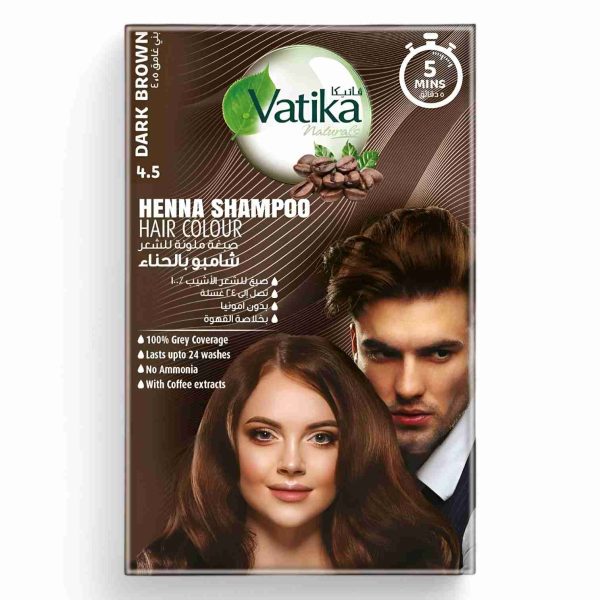 VATIKA HENNA HAIR COLOUR SHAMPOO 20 ML DARK BROWN