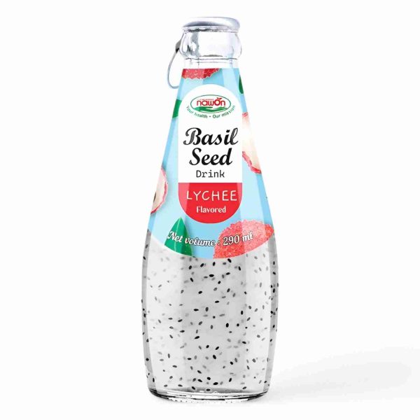 NAWON BASIL SEED DRINK 290 ML LYCHEE