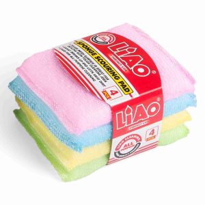 LIAO SPONGE SCOURING PAD 4PCS