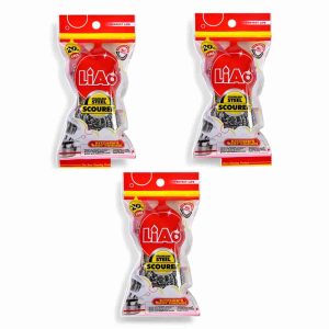 LIAO STAINLESS STEEL SCOURER 24GM*3PCS