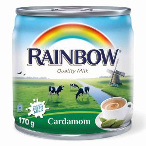 RAINBOW EVAPORATED MILK CARDAMOM MADE FROM FRESH MILK 170GM
