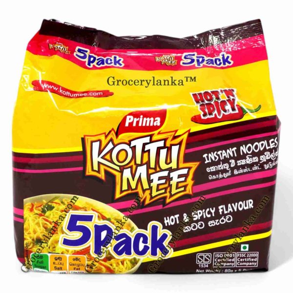 PRIMA KOTTU MEE INSTANT NOODLES 80 GM HOT & SPICY 5 PCS