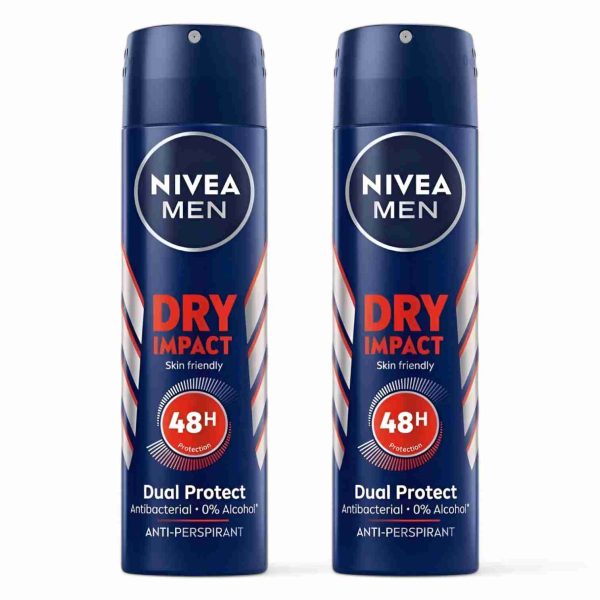 NIVEA MEN DRY IMPACT DEO SPRAY 150ML 2 PCS