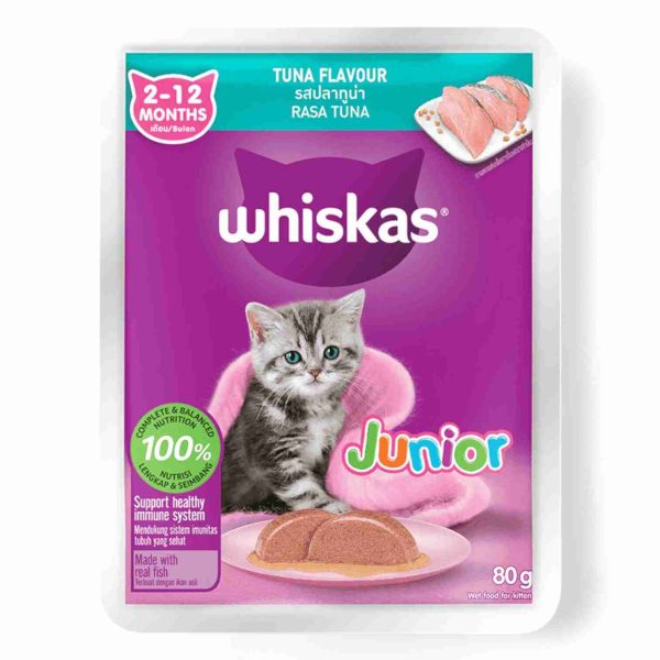 WHISKAS CAT FOOD 80GM POUCH TUNA - Image 2