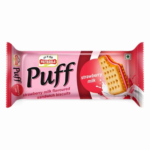 PRIYAGOLD STRAWBERRY PUFF BISCUIT 80 GM