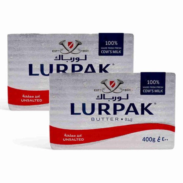 LURPAK BUTTER UNSALTED 400 GM*2PCS