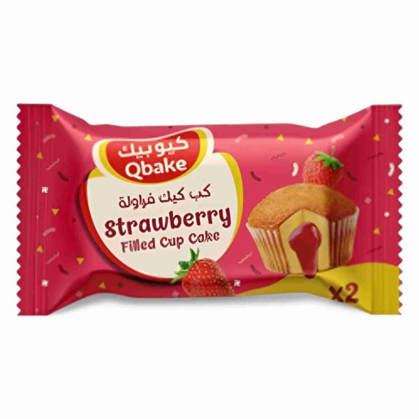 QBAKE STRAWBERRY FILLED CUP CAKE 60GM