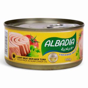ALBADIA LIGHT MEAT SKIPJACK TUNA 165GM SOLID PACK IN SUNFLOWER OIL