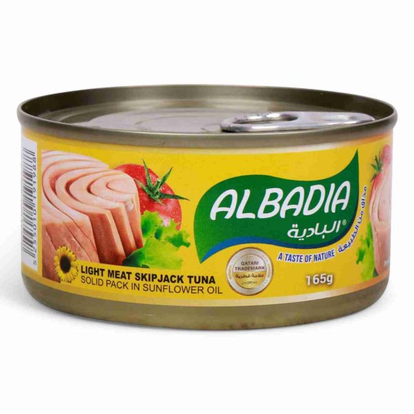 ALBADIA LIGHT MEAT SKIPJACK TUNA 165GM SOLID PACK IN SUNFLOWER OIL