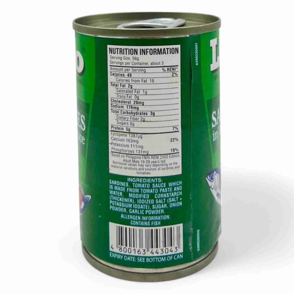 LIGO SARDINES IN TOMATO PASTE GREEN 155GM - Image 2