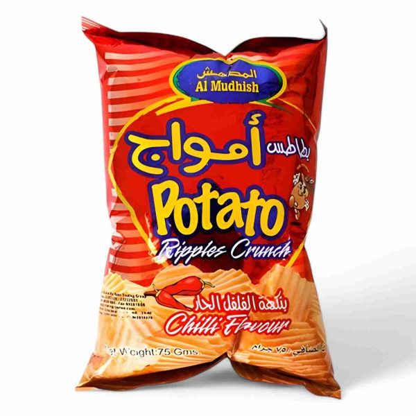 AL MUDHISH POTATO RIPPLE CRUNCH 75 GM CHILLI