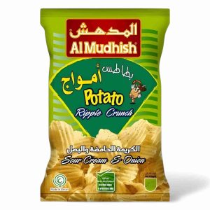 AL MUDHISH POTATO RIPPLE CRUNCH 75 GM SOUR CREAM &