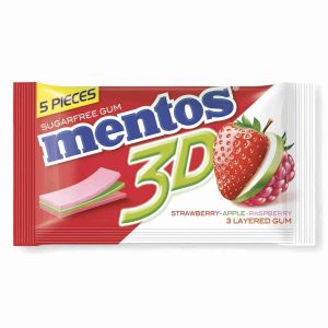 MENTOS 3D GUM 5NOS STRAWBERRY