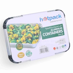 HOTPACK ALUMINIUM CONTAINERS 8389 10 PCS WITH LID
