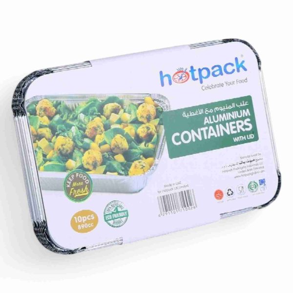 HOTPACK ALUMINIUM CONTAINERS 8389 10 PCS WITH LID